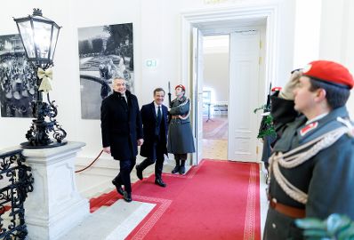 Am 2. J&auml;nner 2025 empfing Bundeskanzler Karl Nehammer (l.) den schwedischen Premierminister Ulf Kristersson (r.) zu einem Arbeitsgespr&auml;ch.